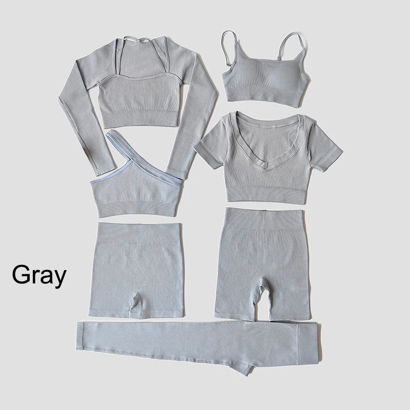 VYRENA Seamless Set — Sports Bra, Crop Top & Leggings