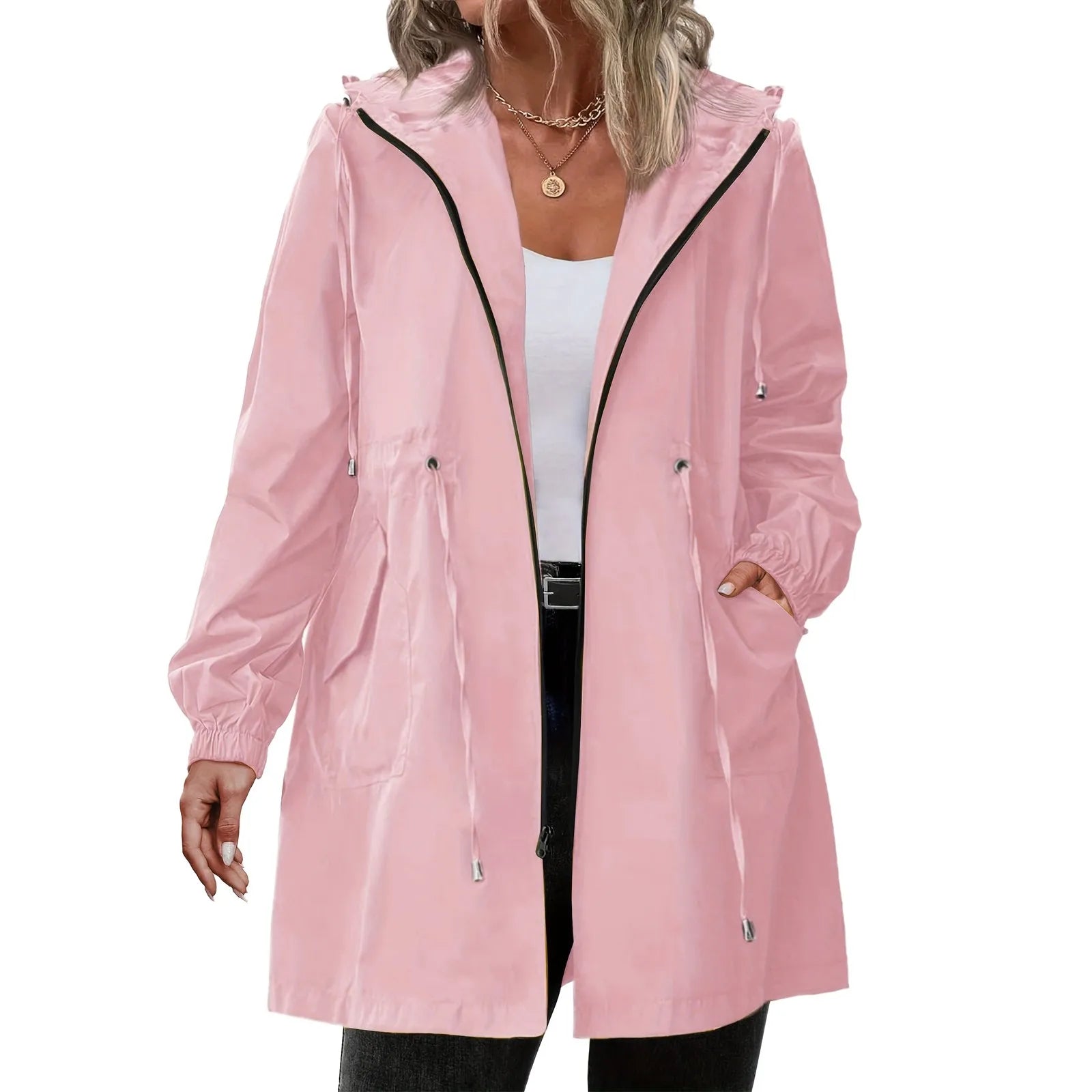VYRENA Hooded Trench Coat | Women's Long Casual Windbreaker
