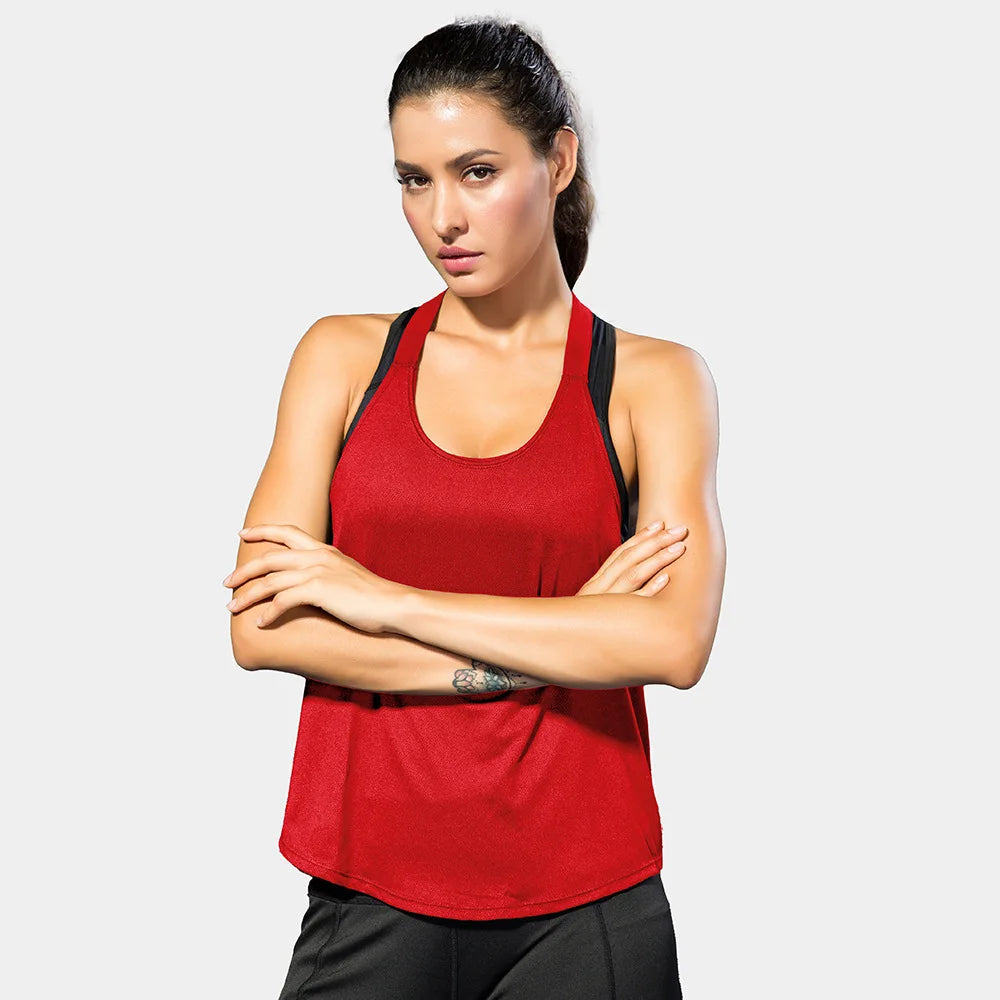 VYRENA Letter Gym Vest — Women's Sleeveless Backless Yoga Top