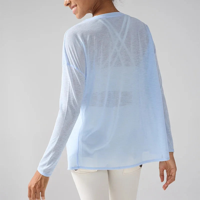 VYRENA Quick-Dry Gym Top — Women's Loose Short Sleeve Running Shirt