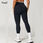 V Waist Gym Leggings Women High Waist Yoga Pants Scrunch Bum Seamless Yoga Leggings Workout Pants Sports Leggings Fitness Tights