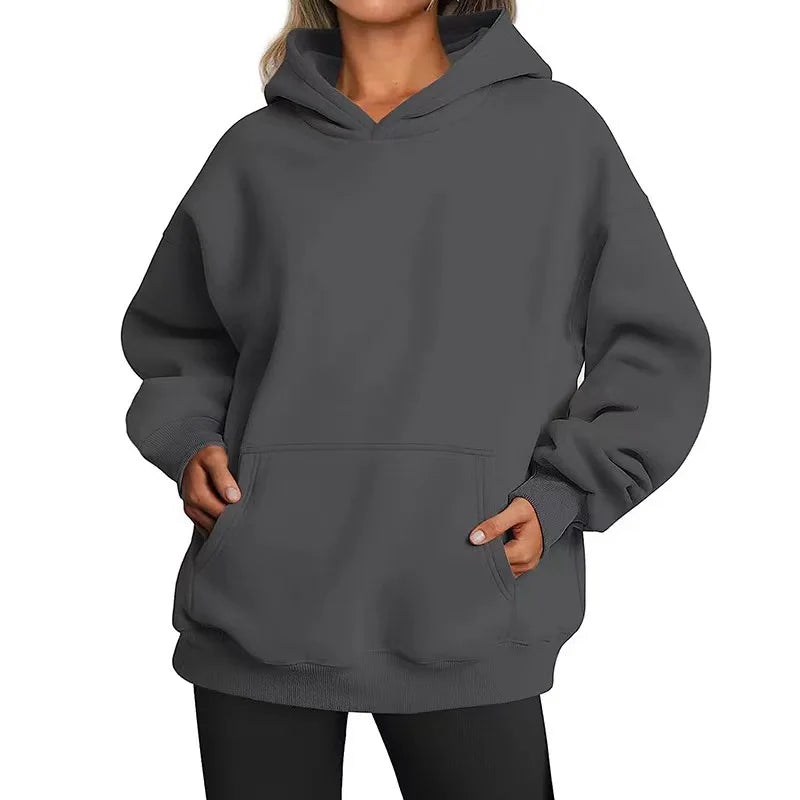 VYRENA Fleece Oversized Hoodie | Women's Warm Pullover Sweatshirt