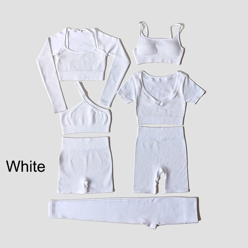 VYRENA Seamless Set — Sports Bra, Crop Top & Leggings