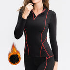 VYRENA Thermal Zip Gym Shirt — Women's Long Sleeve Warm Sports Top