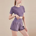 VYRENA Long Sleeve Yoga Set — Crop Top & High-Waist Leggings