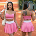 VYRENA Gym Bra & Skirt Set — 2-Piece Quick-Dry Yoga Tracksuit