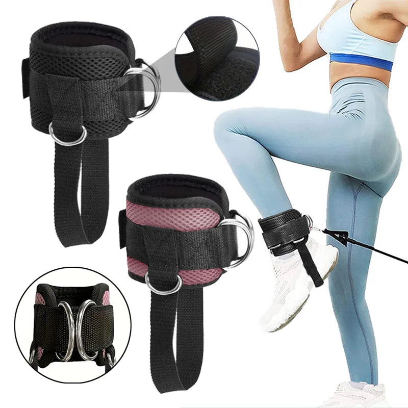 Ankle Straps for Cable Machine - D-Ring Cuffs for Glute & Leg Training