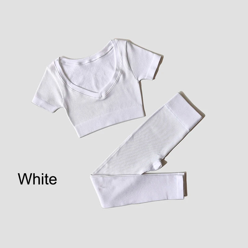VYRENA Seamless Set — Sports Bra, Crop Top & Leggings