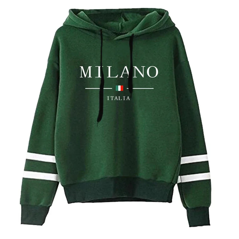 VYRENA Stripe Print Hoodie | Women's Gym Pullover Sweatshirt