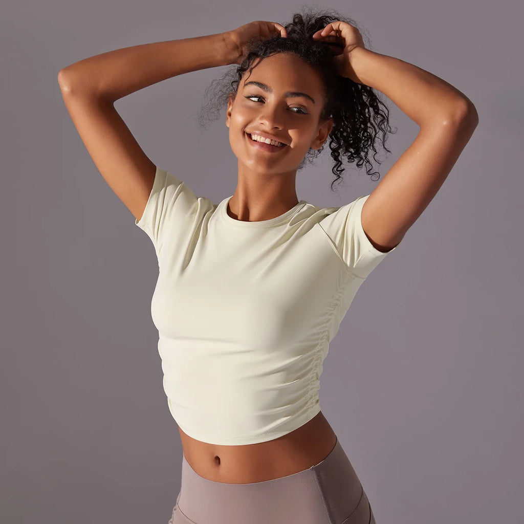 VYRENA Workout T-Shirt — Women's Short Sleeve Solid Sport Top