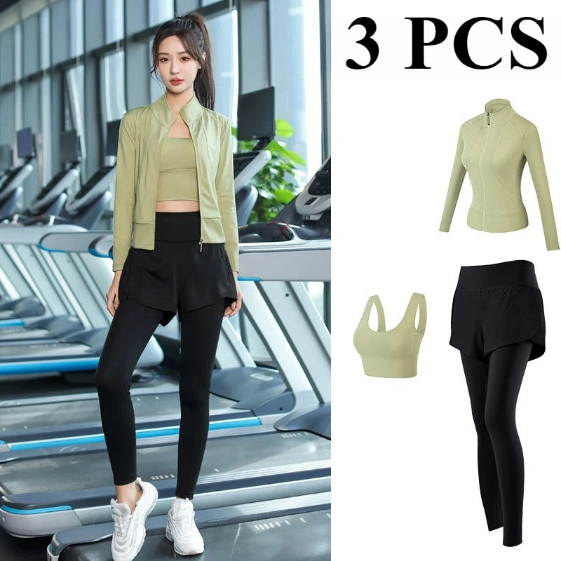 VYRENA Power Set — 3-Piece Short Sleeve Gym Outfit