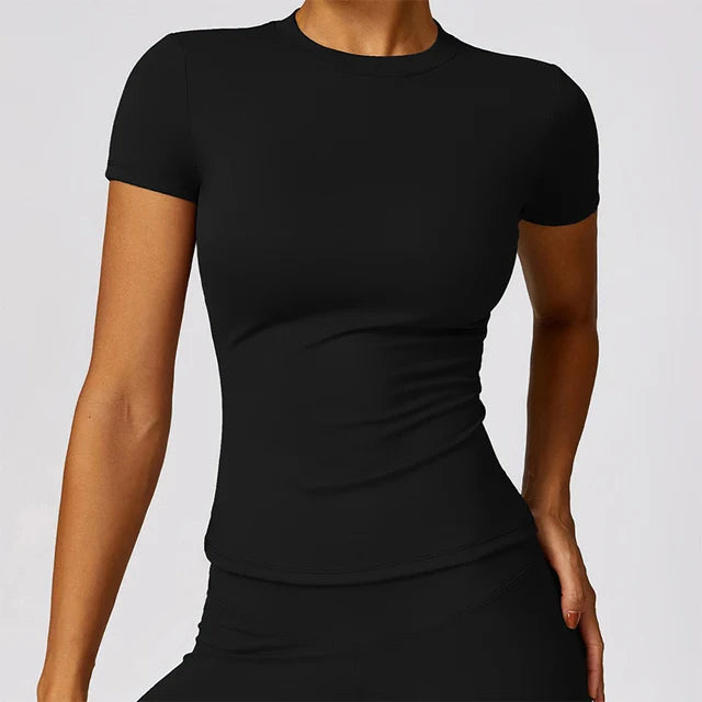 VYRENA Sports T-Shirt — Women's Short Sleeve Stretchy Gym Tee