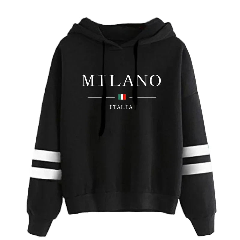 VYRENA Stripe Print Hoodie | Women's Gym Pullover Sweatshirt