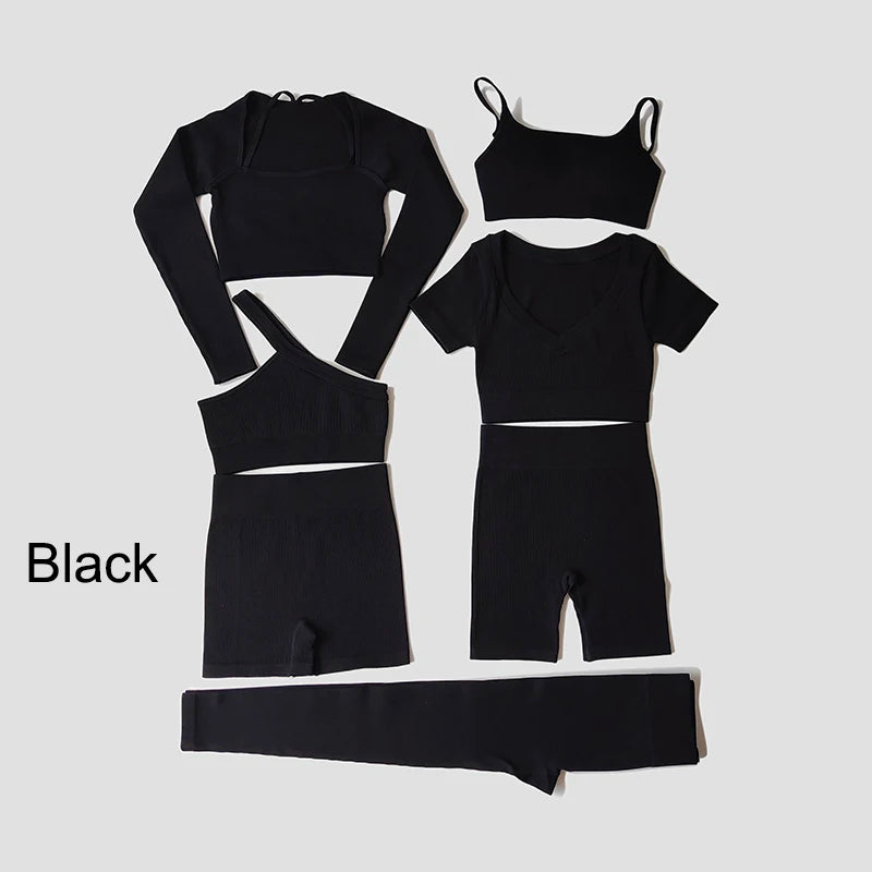 VYRENA Seamless Set — Sports Bra, Crop Top & Leggings