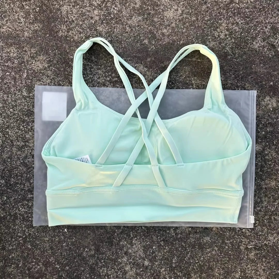 VYRENA Cross-Back Fitness Bra — Shockproof High-Strength Gym Sports Top