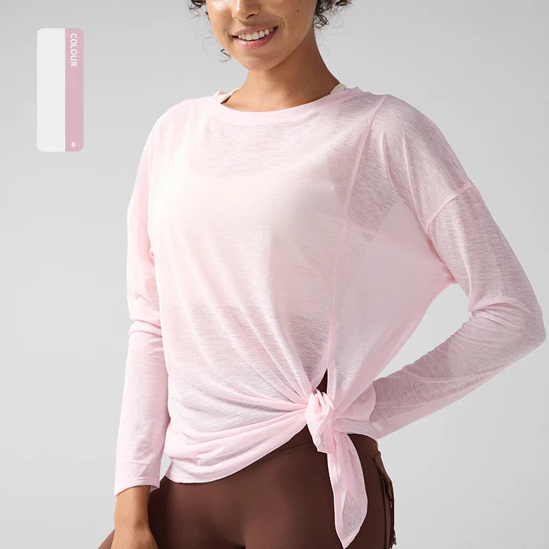 VYRENA Quick-Dry Gym Top — Women's Loose Short Sleeve Running Shirt