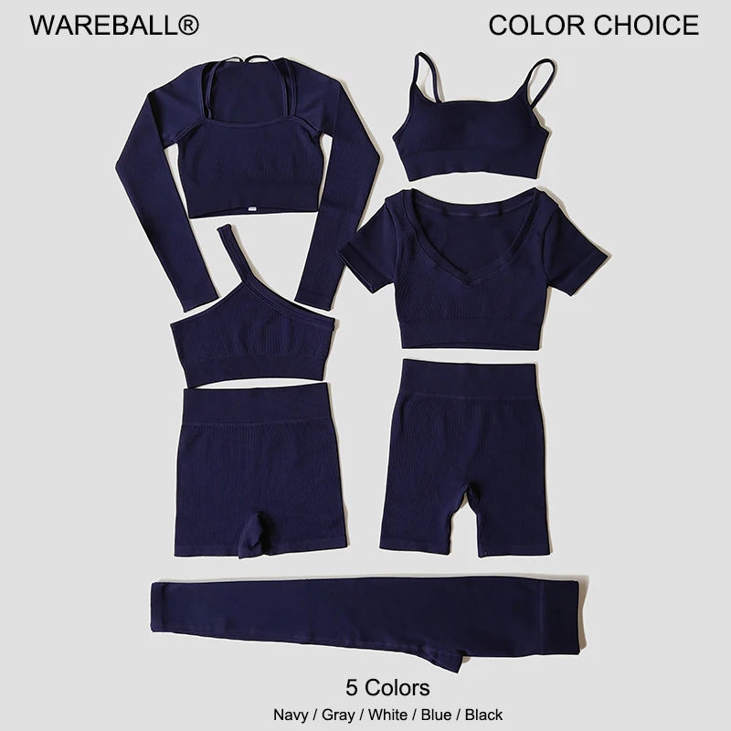 VYRENA Studio Set — Seamless Sports Bra, Crop Top & Leggings