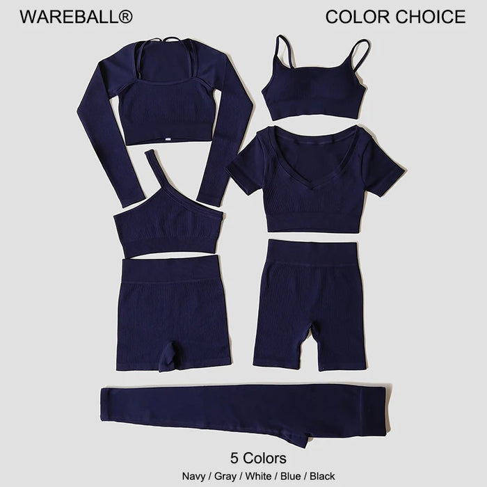 VYRENA Studio Set — Seamless Sports Bra, Crop Top & Leggings