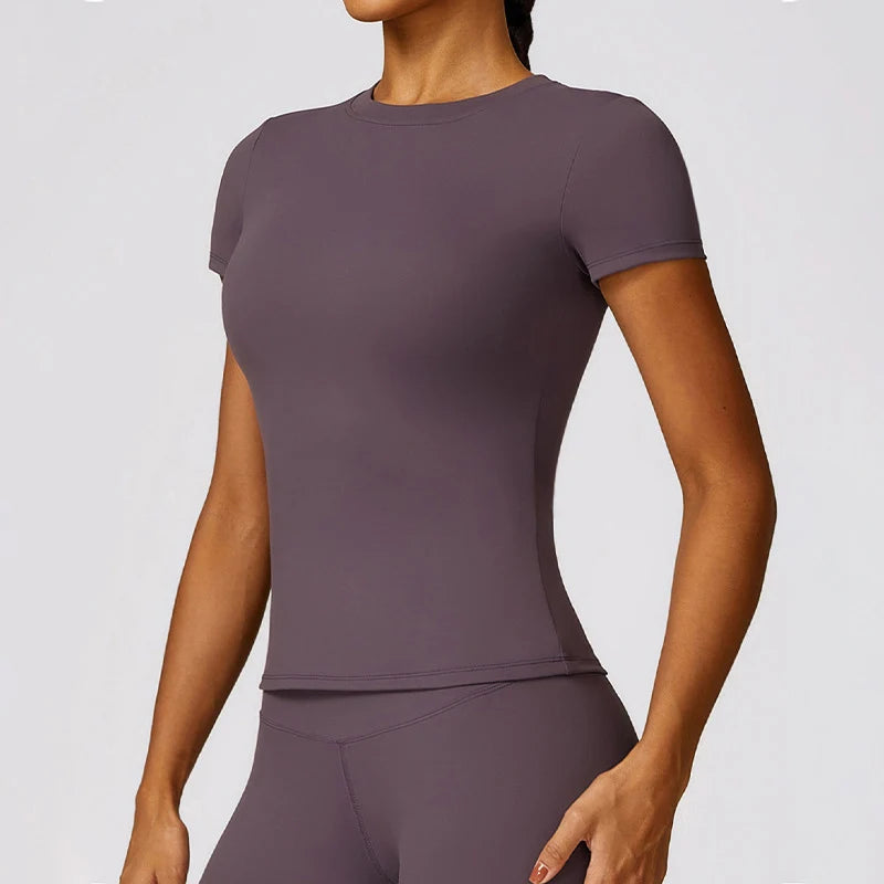 VYRENA Sports T-Shirt — Women's Short Sleeve Stretchy Gym Tee