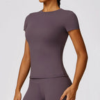 VYRENA Sports T-Shirt — Women's Short Sleeve Stretchy Gym Tee