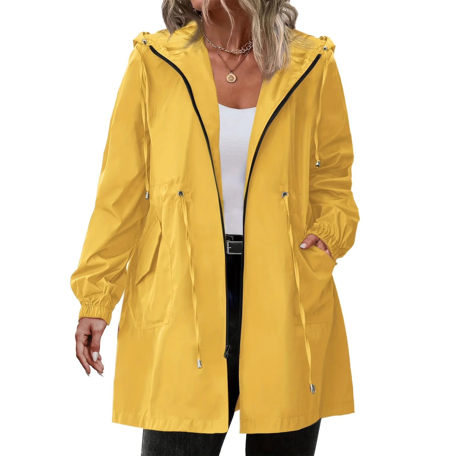 VYRENA Hooded Trench Coat | Women's Long Casual Windbreaker