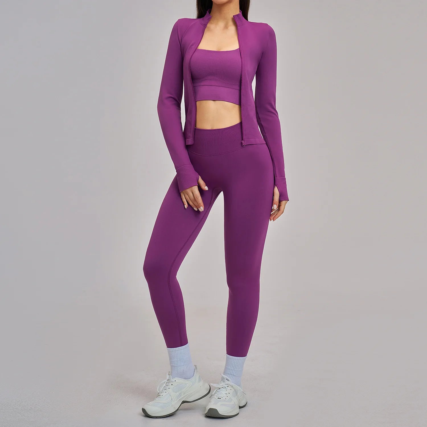 VYRENA Full-Sleeve Set — 3-Piece Long Sleeve Gym Outfit