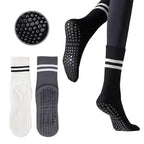 Women's Pilates Grip Socks 2 Pack - Non-Slip Yoga Socks for Barre & Gym