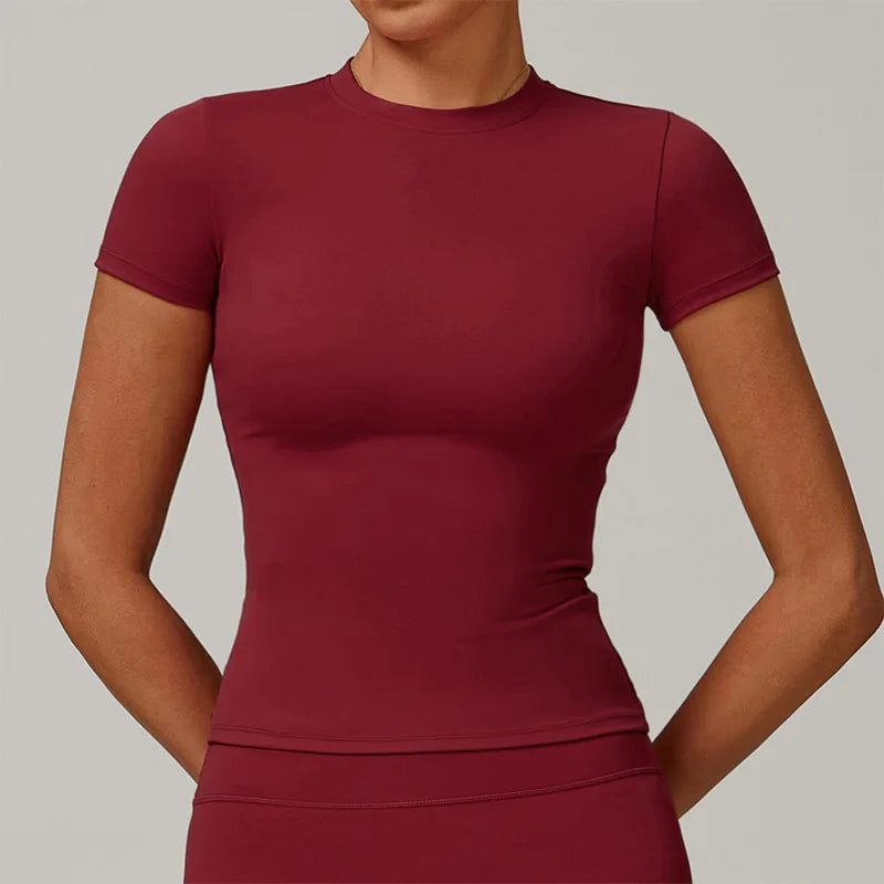 VYRENA Sports T-Shirt — Women's Short Sleeve Stretchy Gym Tee