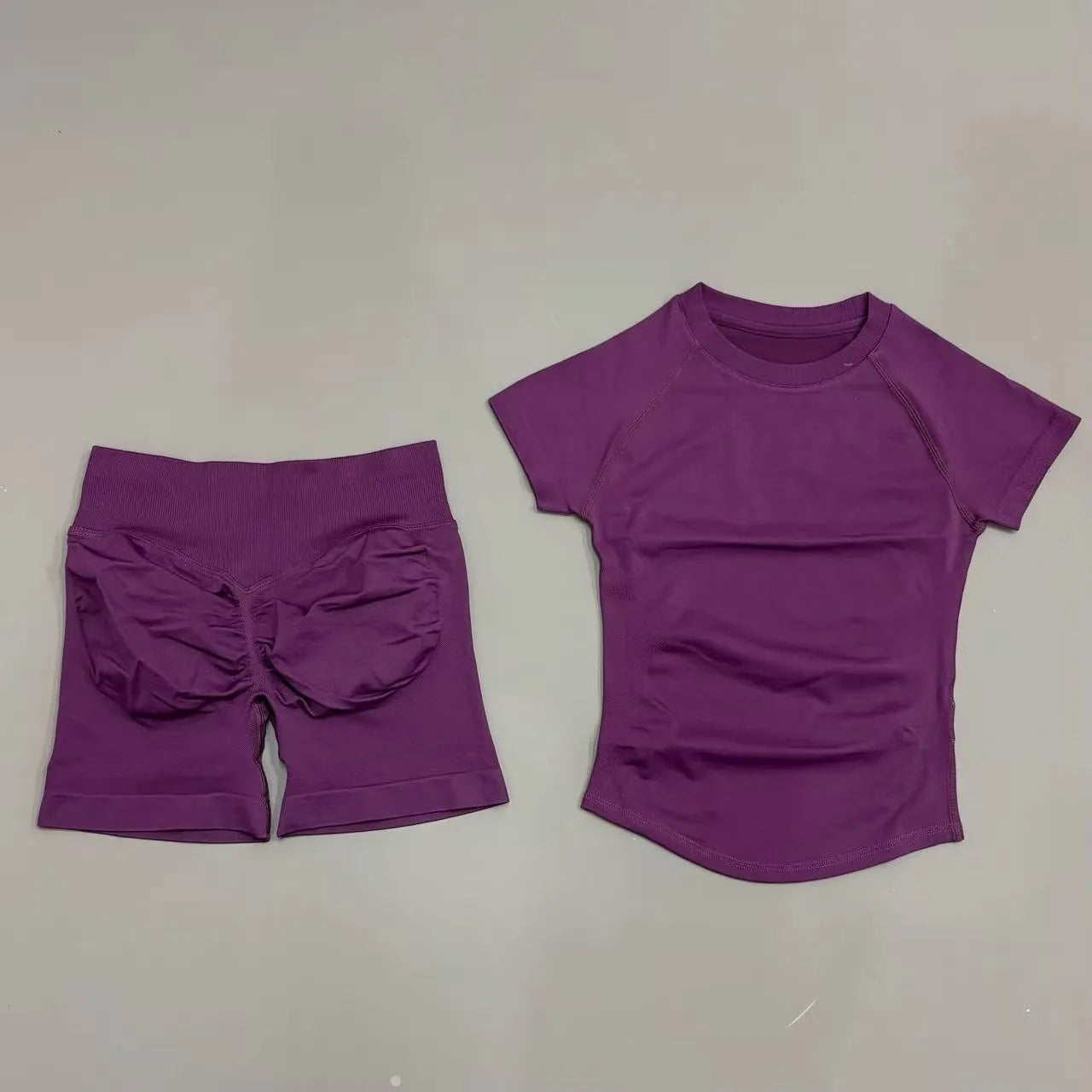 VYRENA Active Set — Short Sleeve Sports Bra & Shorts