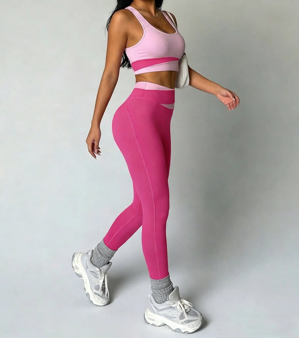 VYRENA Breathable Yoga Set — Women's Sports Bra & High-Waist Leggings