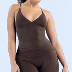 Women's Cross-Back Sports Vest - Padded Seamless Gym Camisole