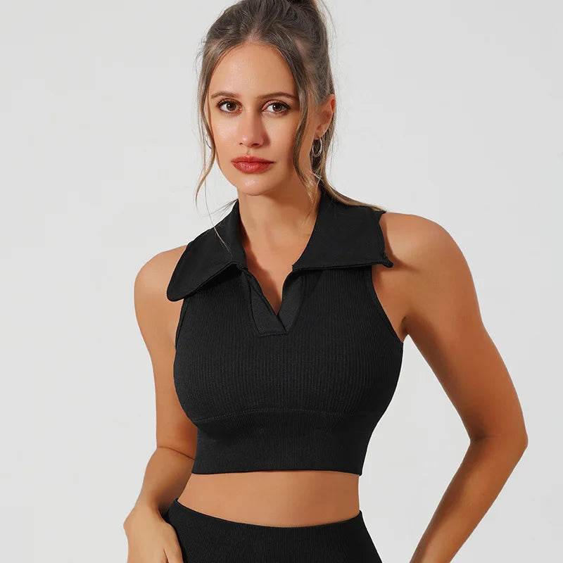 VYRENA Plus Size Gym Set — Push-Up Vest Top & Leggings