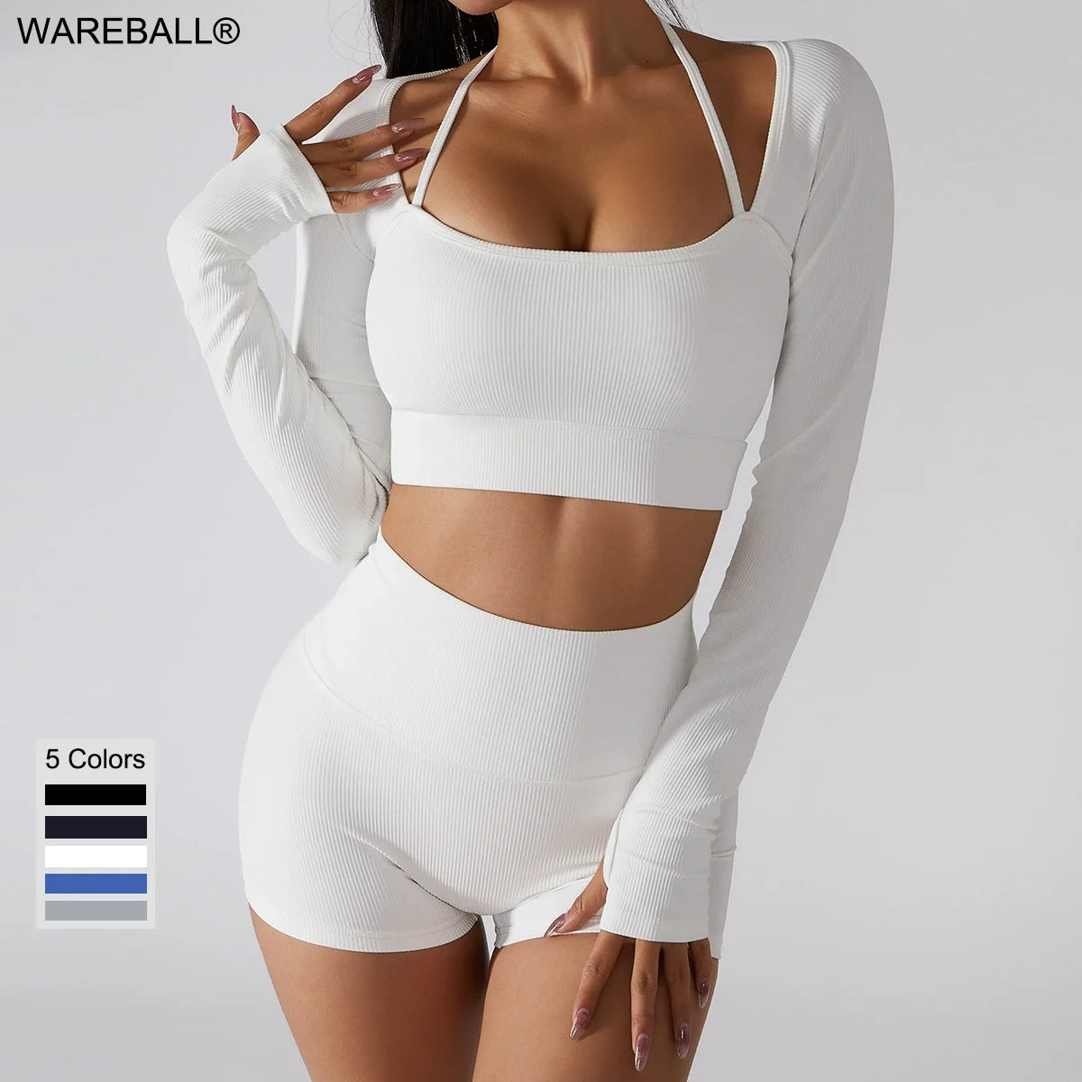 VYRENA Seamless Set — Sports Bra, Crop Top & Leggings