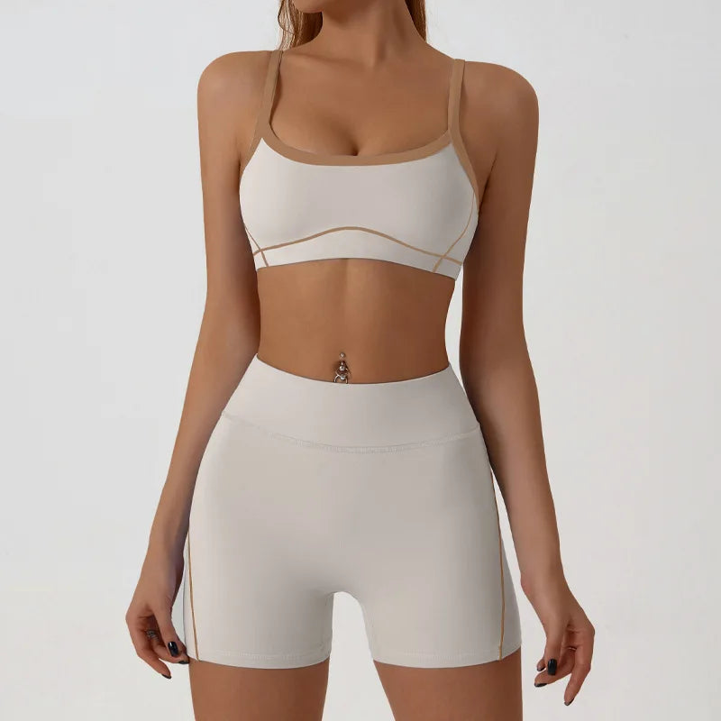 VYRENA Yoga Short Set — 2-Piece Women's Gym Tracksuit