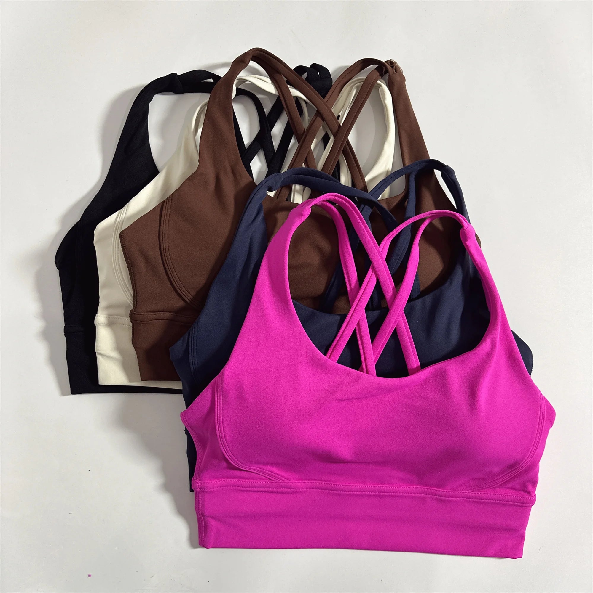 VYRENA Cross-Back Fitness Bra — Shockproof High-Strength Gym Sports Top