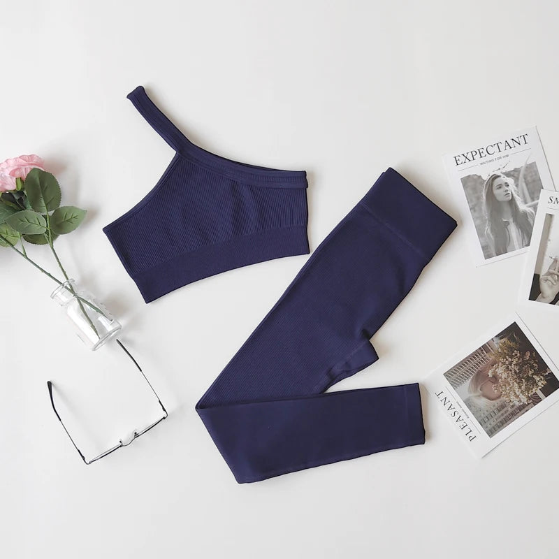 VYRENA Studio Set — Seamless Sports Bra, Crop Top & Leggings