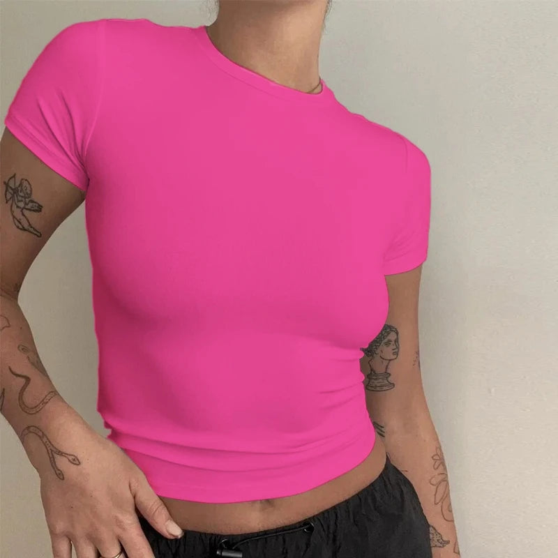 VYRENA Short Sleeve Gym T-Shirt — Women's Slim Fit Sports Top