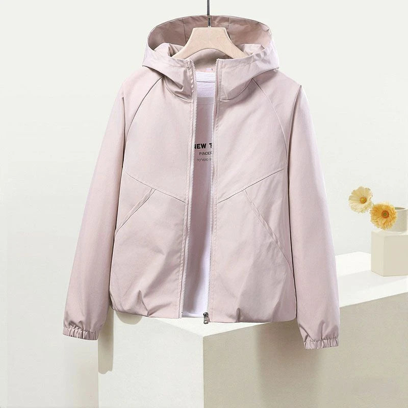 VYRENA Hooded Windbreaker Coat | Women's Spring Autumn Jacket