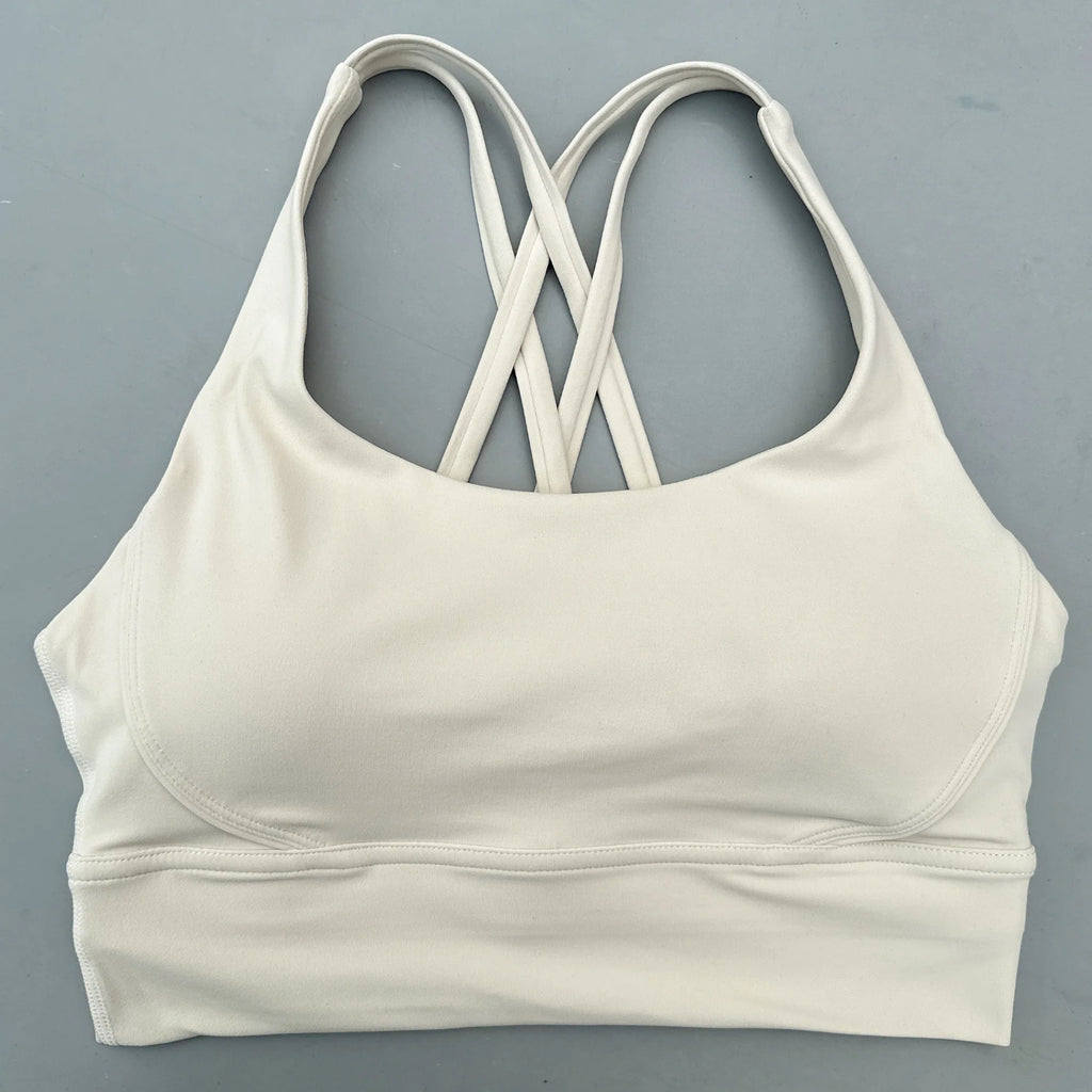 VYRENA Cross-Back Fitness Bra — Shockproof High-Strength Gym Sports Top