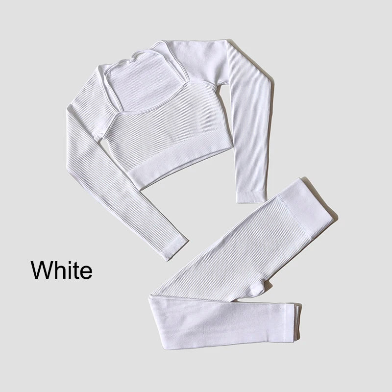 VYRENA Seamless Set — Sports Bra, Crop Top & Leggings