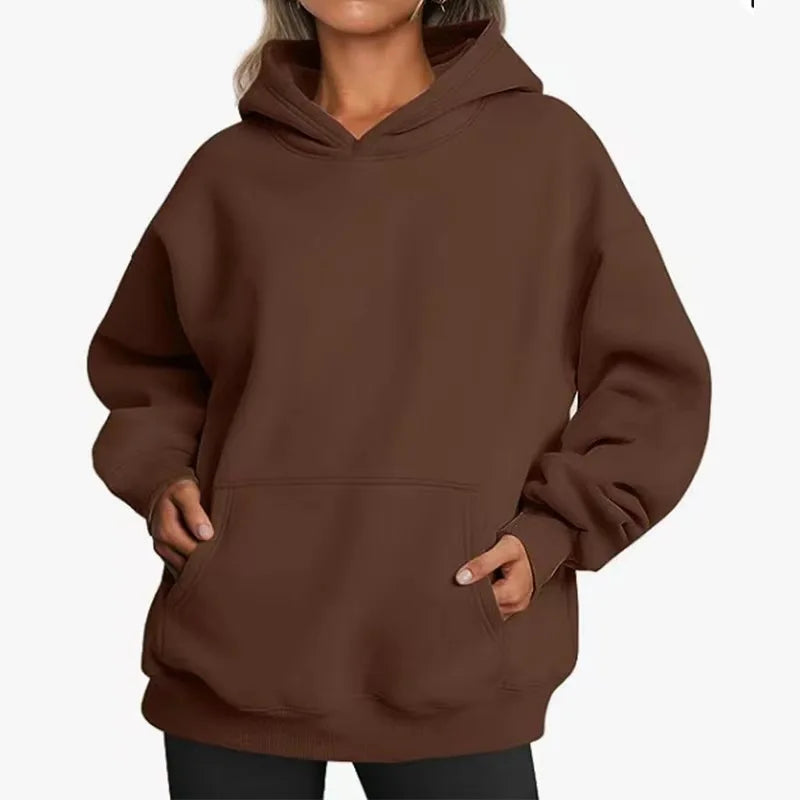 VYRENA Fleece Oversized Hoodie | Women's Warm Pullover Sweatshirt