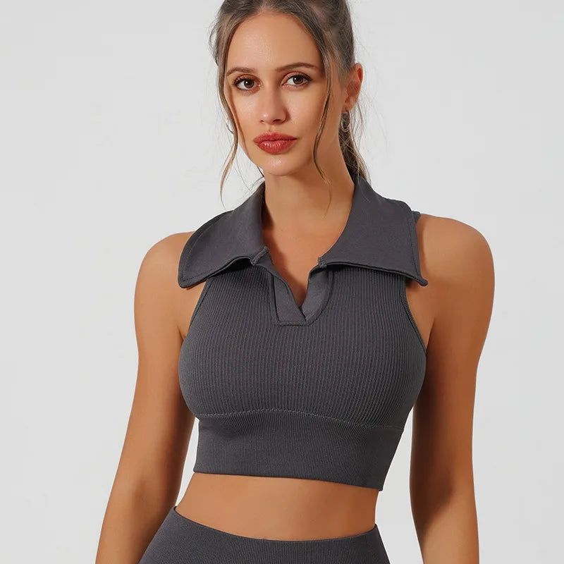 VYRENA Plus Size Gym Set — Push-Up Vest Top & Leggings