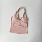 Women's V-Neck Sports Bra - Halter Neck Yoga & Gym Top