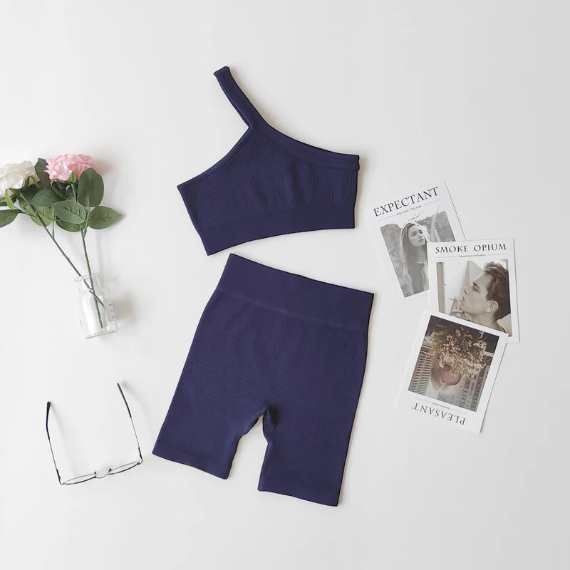 VYRENA Studio Set — Seamless Sports Bra, Crop Top & Leggings