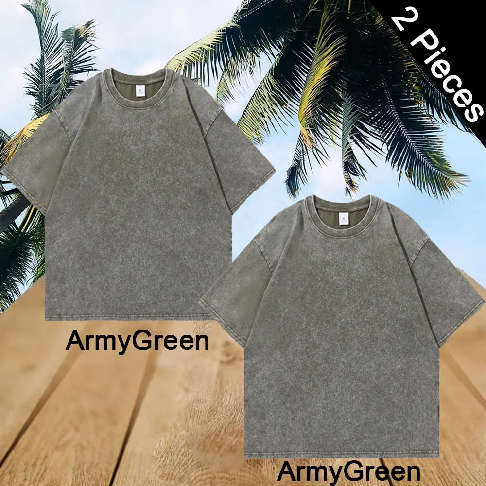 VYRENA Women's Heavyweight Tee — Acid Wash Oversized Gym T-Shirt