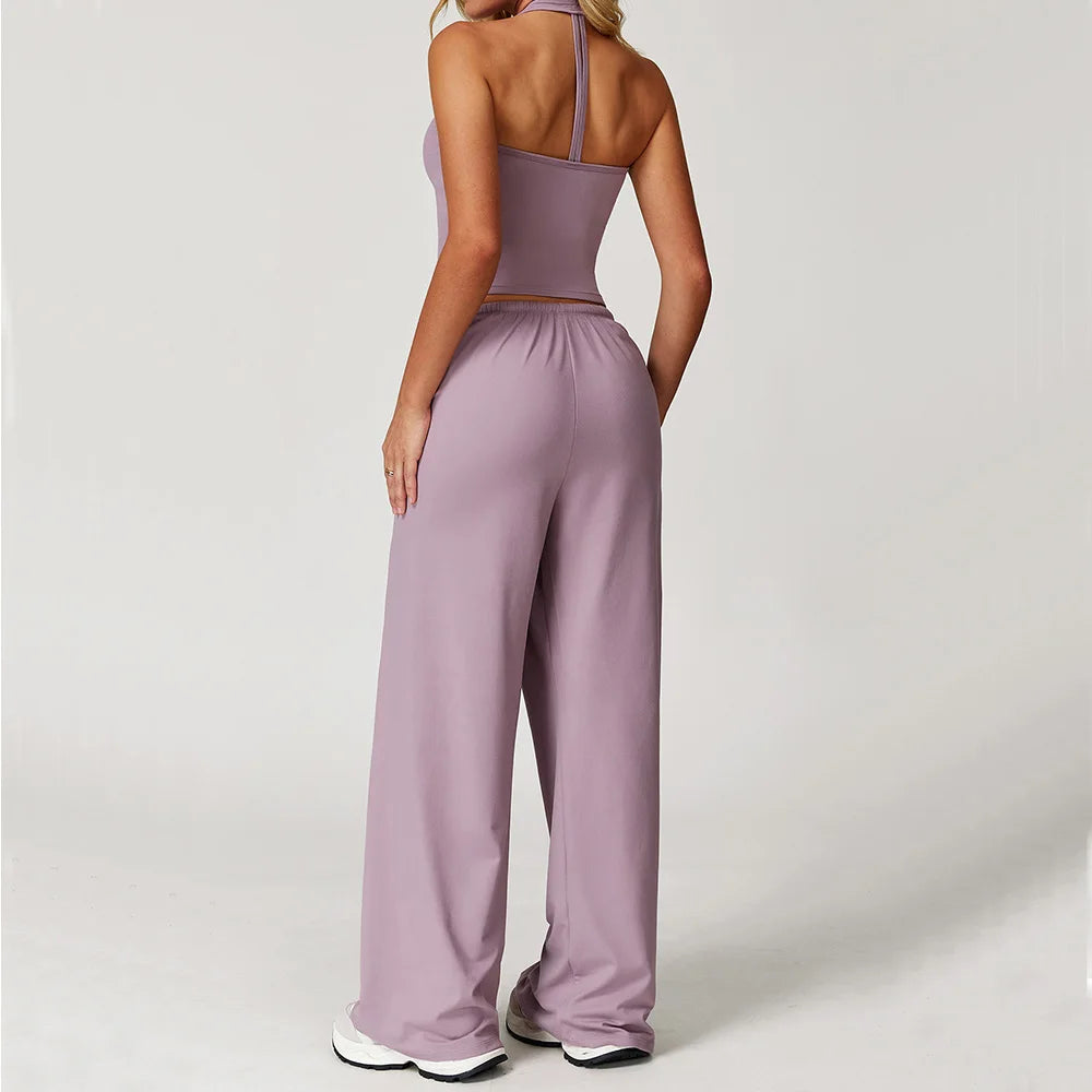 VYRENA Yoga Pants Set — 2-Piece High-Waist Gym Tracksuit