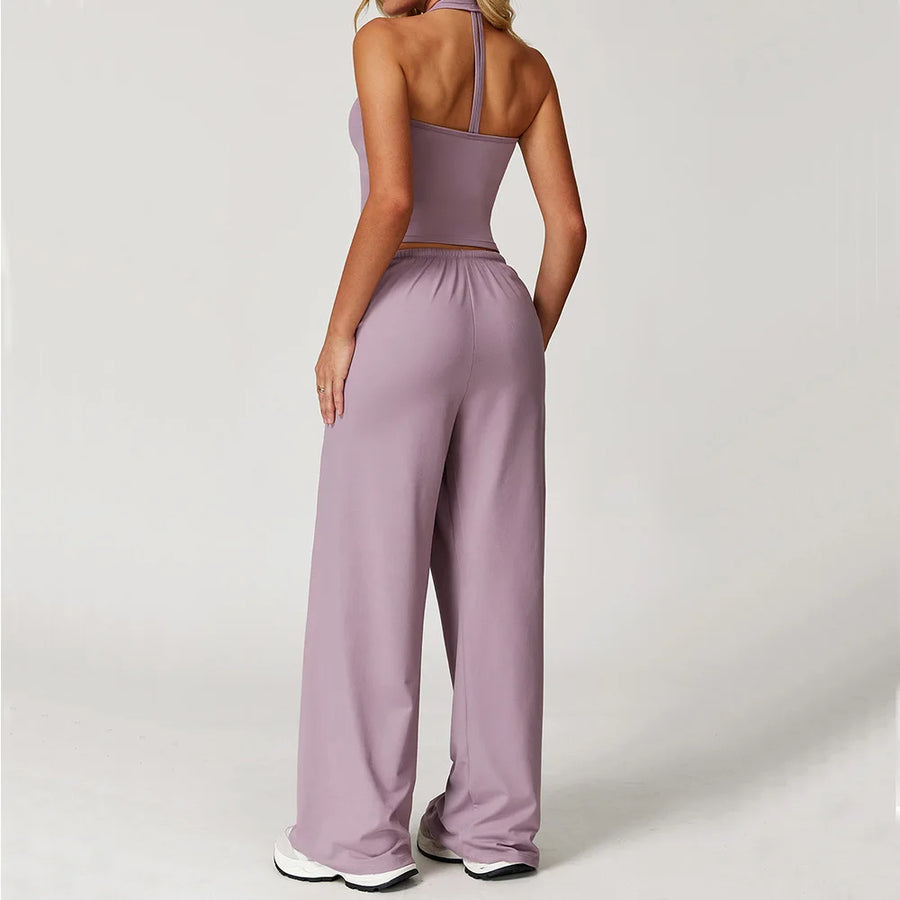 VYRENA Yoga Pants Set — 2-Piece High-Waist Gym Tracksuit