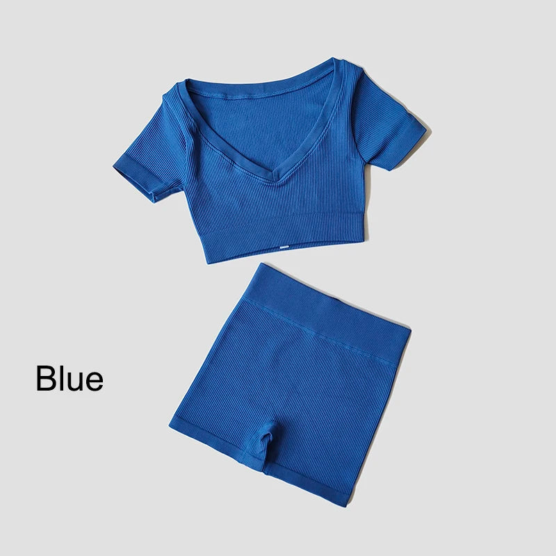 VYRENA Seamless Set — Sports Bra, Crop Top & Leggings