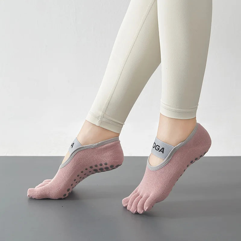 VYRENA Toe Socks — Women's Five-Finger Anti-Slip Yoga Socks