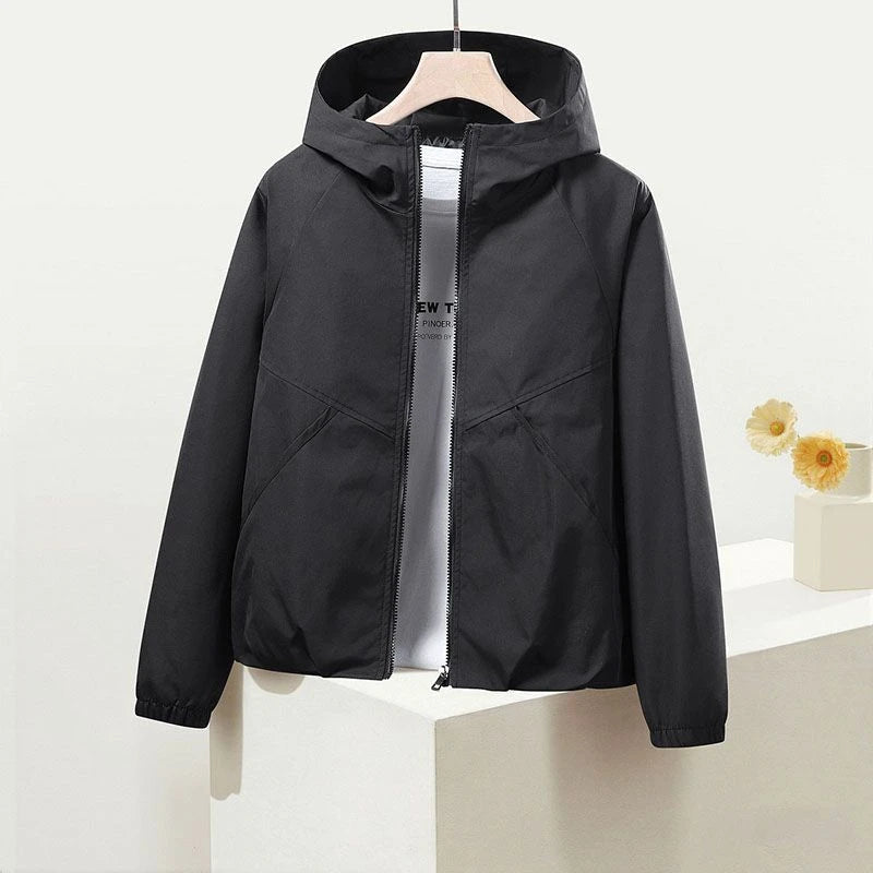 VYRENA Hooded Windbreaker Coat | Women's Spring Autumn Jacket